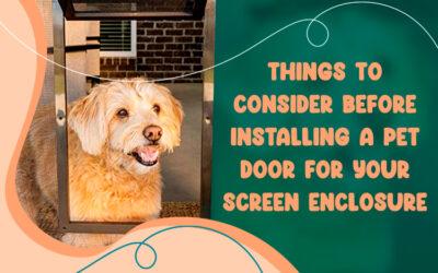 Things to Consider Before Installing a Pet Door for Your Screen Enclosure