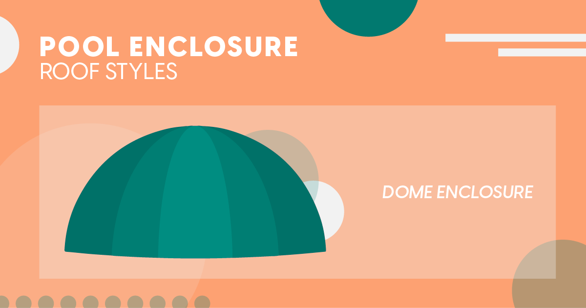 An example of a dome shaped roof for a screened pool enclosure.
