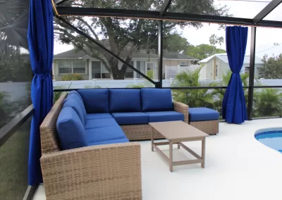 Enjoy your patio screen enclosure in privacy with curtains that block the view from the outside.